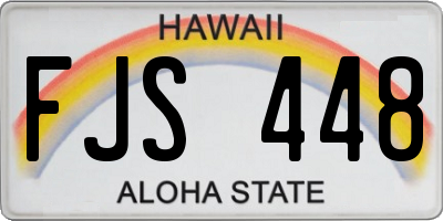 HI license plate FJS448