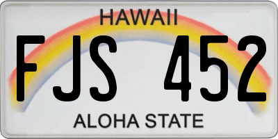 HI license plate FJS452