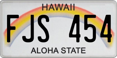 HI license plate FJS454