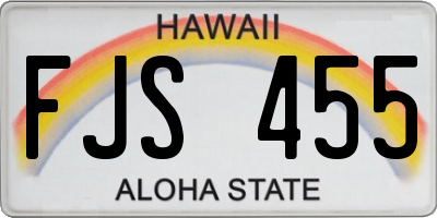 HI license plate FJS455
