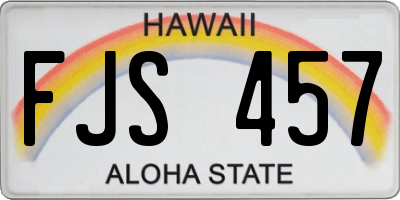 HI license plate FJS457