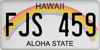 HI license plate FJS459