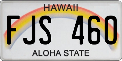 HI license plate FJS460