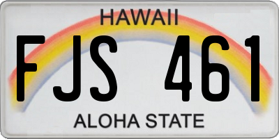 HI license plate FJS461