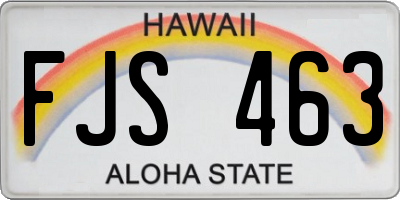 HI license plate FJS463