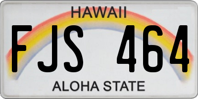 HI license plate FJS464