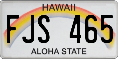 HI license plate FJS465