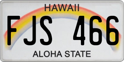 HI license plate FJS466