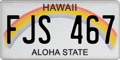 HI license plate FJS467