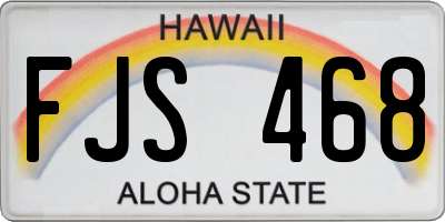 HI license plate FJS468