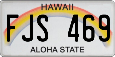 HI license plate FJS469