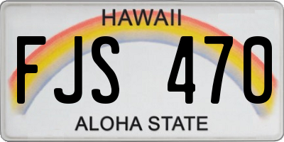 HI license plate FJS470