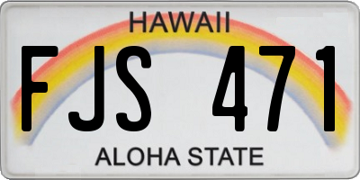 HI license plate FJS471