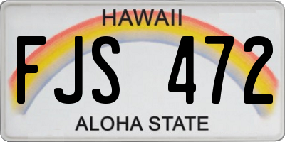HI license plate FJS472