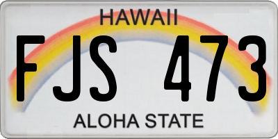 HI license plate FJS473
