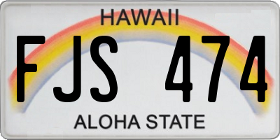HI license plate FJS474