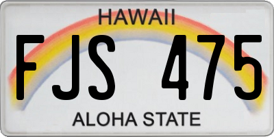 HI license plate FJS475