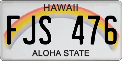 HI license plate FJS476