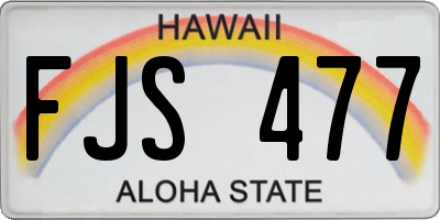 HI license plate FJS477