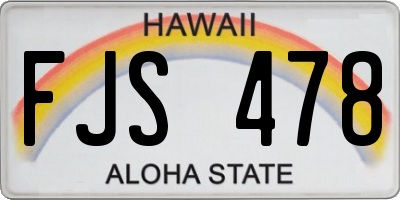 HI license plate FJS478