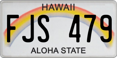 HI license plate FJS479