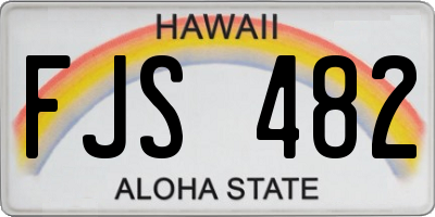 HI license plate FJS482