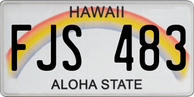 HI license plate FJS483