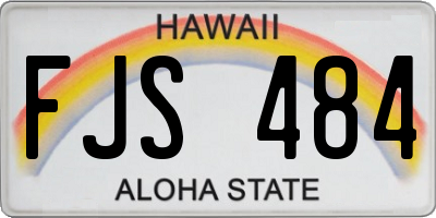HI license plate FJS484