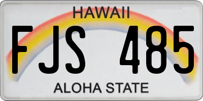 HI license plate FJS485