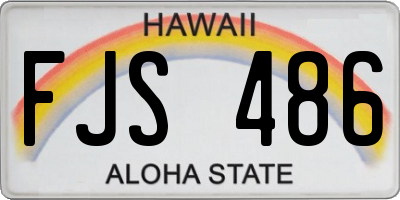 HI license plate FJS486