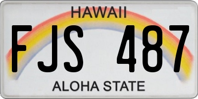 HI license plate FJS487