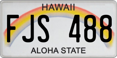HI license plate FJS488