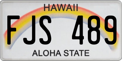 HI license plate FJS489