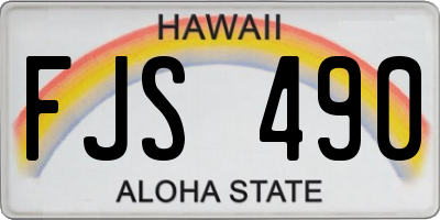 HI license plate FJS490