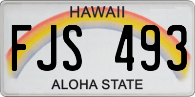 HI license plate FJS493