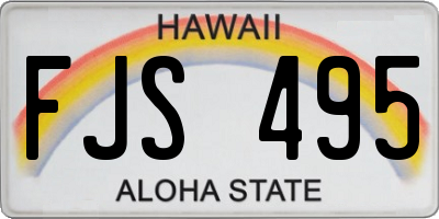 HI license plate FJS495