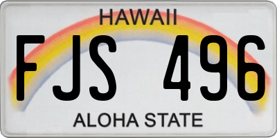 HI license plate FJS496