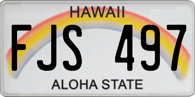 HI license plate FJS497