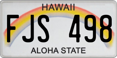 HI license plate FJS498