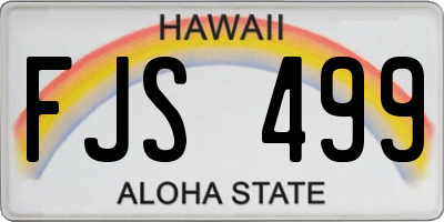HI license plate FJS499