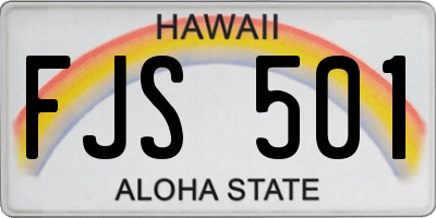HI license plate FJS501
