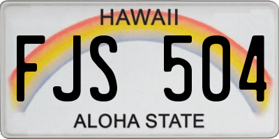 HI license plate FJS504