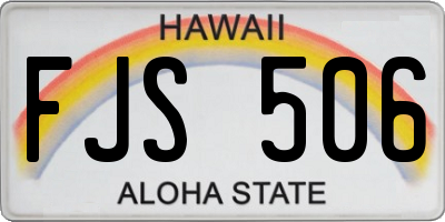 HI license plate FJS506