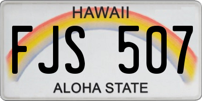 HI license plate FJS507