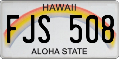 HI license plate FJS508