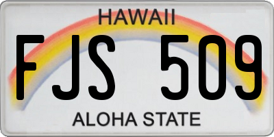 HI license plate FJS509