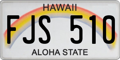 HI license plate FJS510