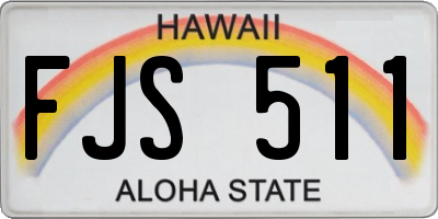 HI license plate FJS511