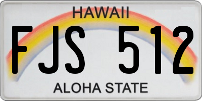 HI license plate FJS512