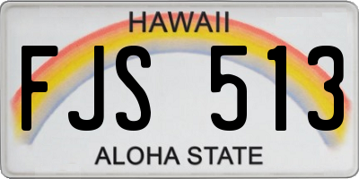 HI license plate FJS513